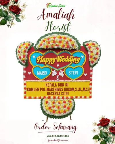 Karangan Papan Bunga Pernikahan di Manyaran